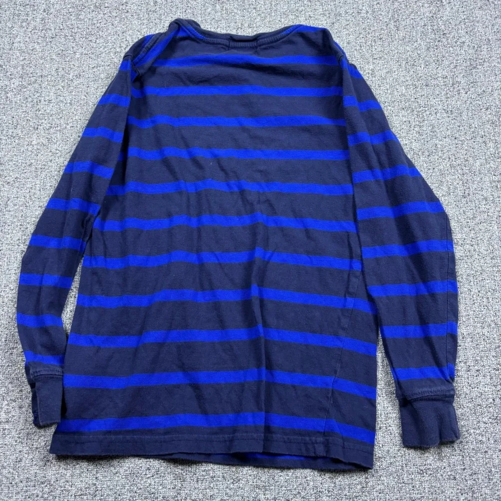 Polo Ralph‎ Lauren Shirt Boys 7 Blue Striped Long Sleeve Pony Logo Tee